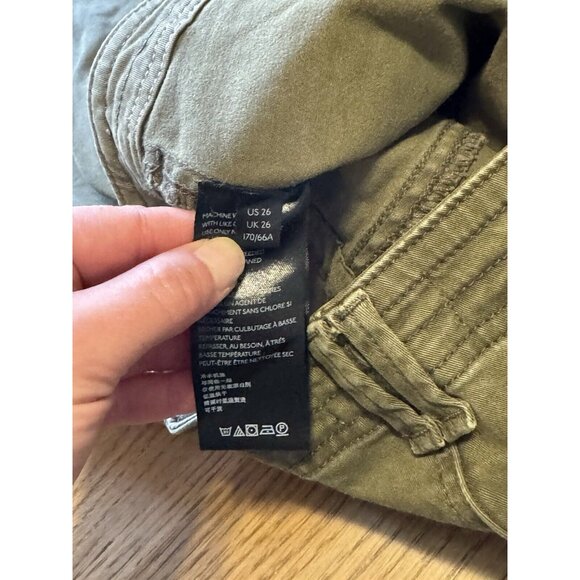 Anthropologie Women  Austen Embroidered Green Floral Cargo Skinny Pants Size 26 - Picture 11 of 16